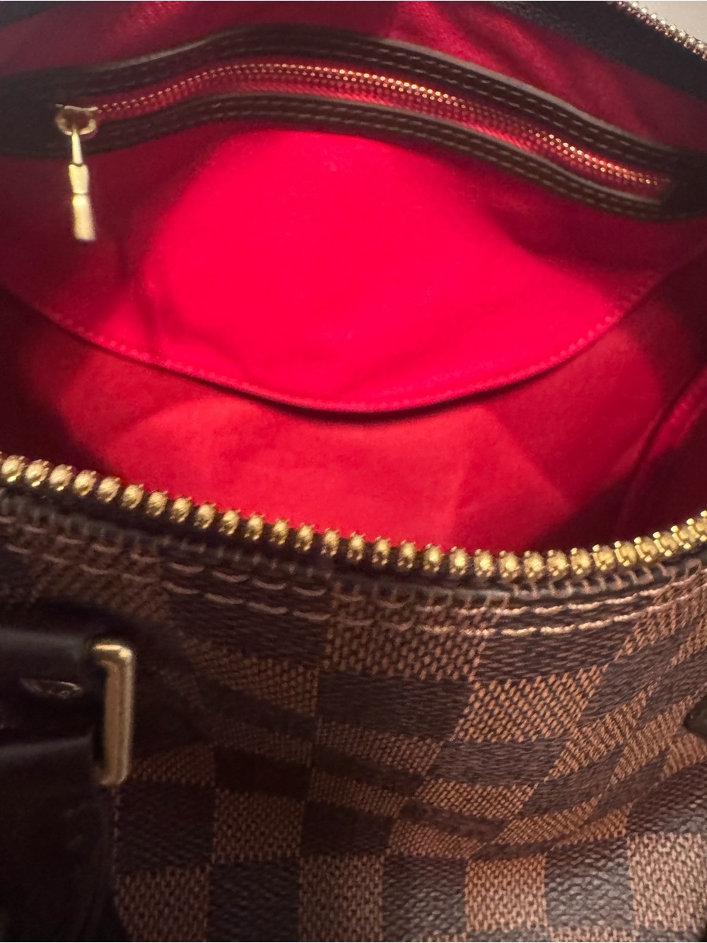 Inspired Brown Checkered Satchel Handbag (Size 30) - Picture 11 of 11